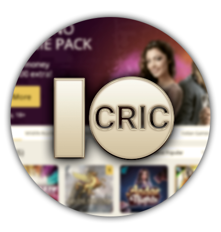 10cric casino logo on a blurry website page