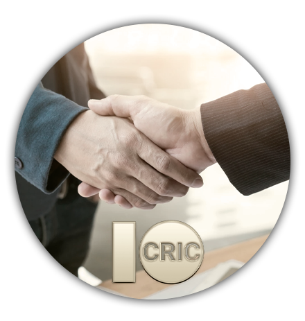 10Cric logo and handshake of men in suits
