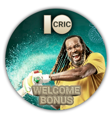 Man in a sports outfit and the 10cric logo