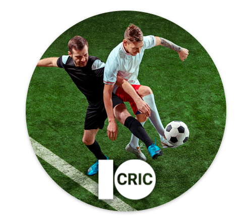 Soccer game in the tournament and 10cric logo