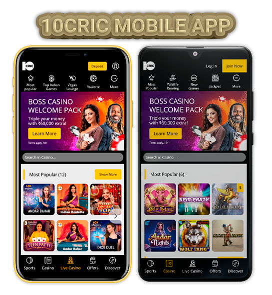 10Cric has mobile apps for android and iPhone