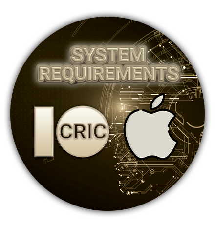 10Cric and ios logos in the background of technical details