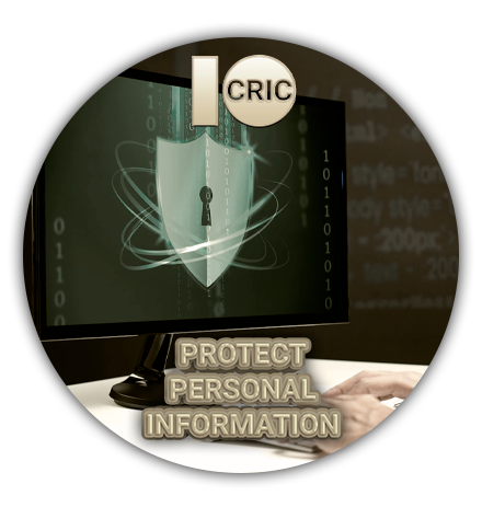 10cric and Computer logo with security icon