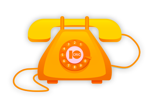 Landline phone with 10 Cric logo